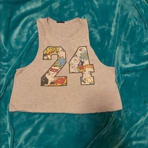 Grey top with Comic Book Design